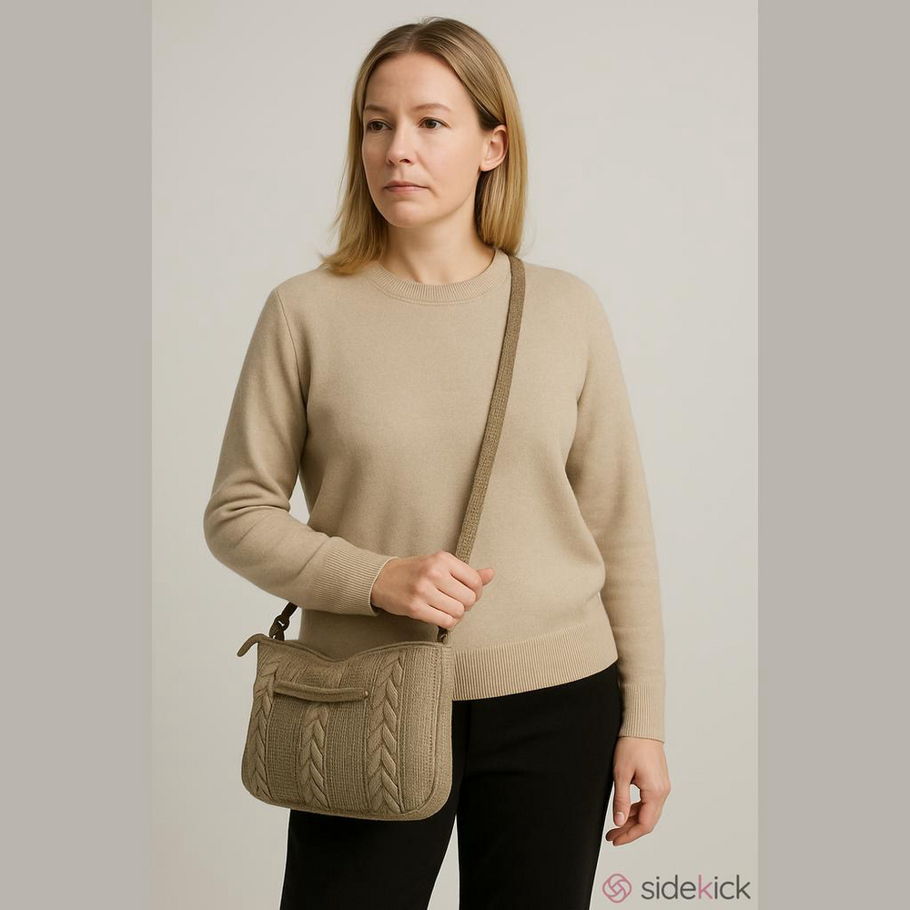 Borse in Pelle Braided Knit Crossbody Shoulder Purse